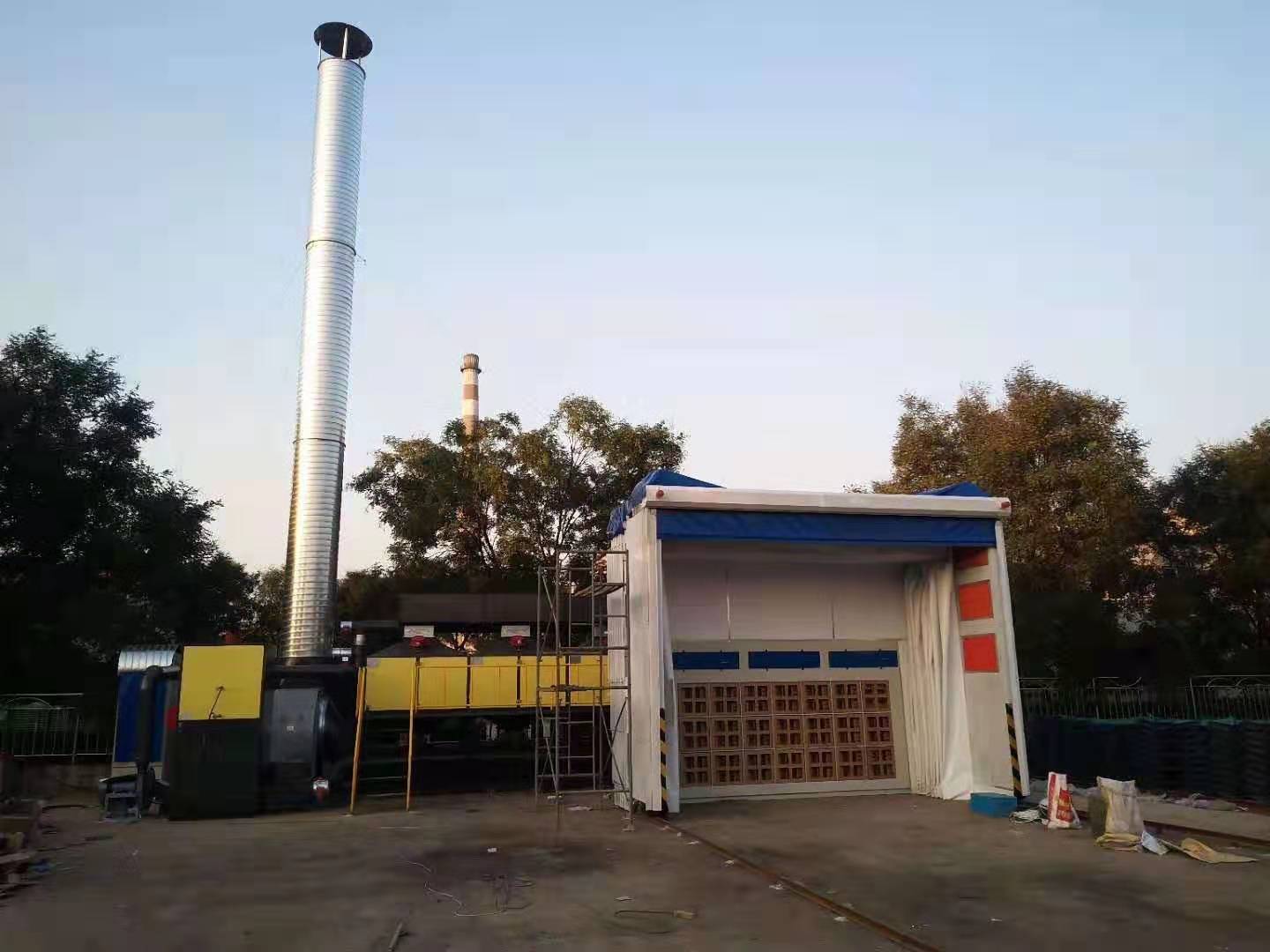 某（mǒu）某機械廠移動伸縮房+催（cuī）化燃燒治理噴漆廢氣(圖1)