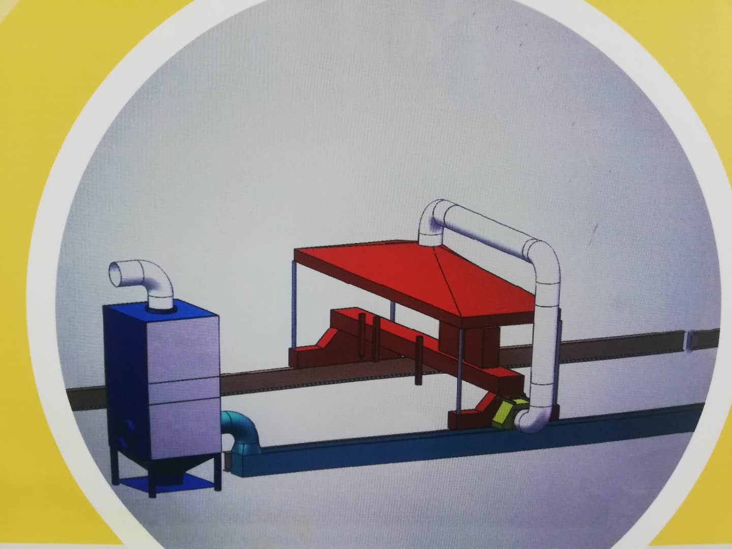 河南蜜桃av嫩草影院環保龍門火焰切割機除塵方（fāng）案